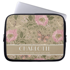 Botanische Braunblumenmonogramm der modernen Wildb Laptopschutzhülle