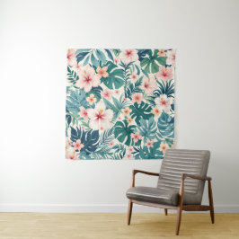 Botanische Brise - tropische Blumentapestes Wandteppich