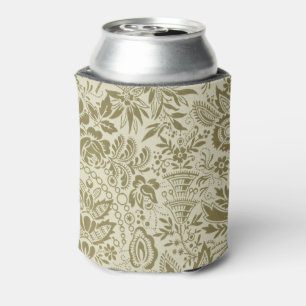 Botanische Brokat-Toile-Floral Grün-Sage-Muster Dosenkühler