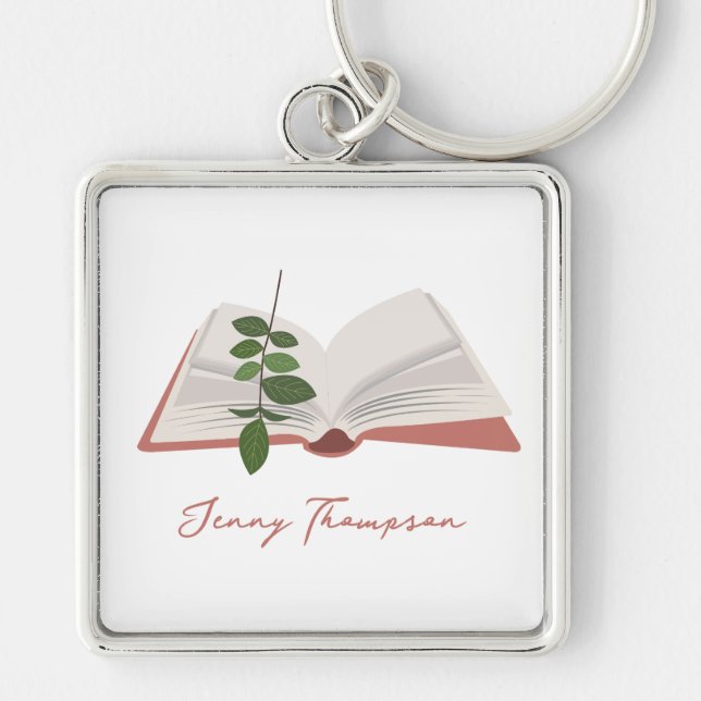 Botanische Bücher und Bibliothek Lesen Individuell Schlüsselanhänger (Vorne)