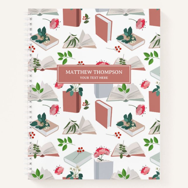 Botanische Bücher und Bibliothekslesemuster (Vorderseite)