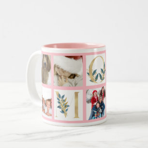 Botanische Buchstaben der Gold-MAMA Multi-Foto Zweifarbige Tasse