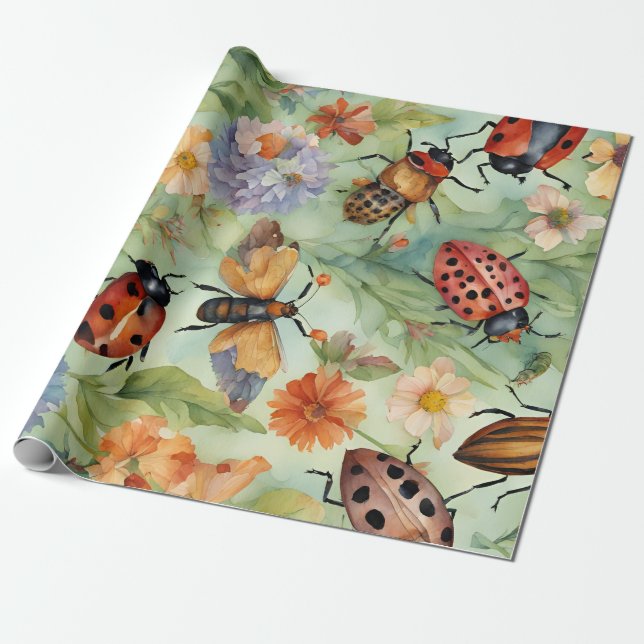 Botanische Bug Symphonie Geschenkpapier (Ungerollt)