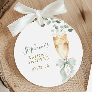 Botanische Champagner-Etiketten für Brautdusche-Ge Geschenkanhänger