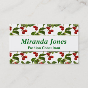 Botanische Cherry Print Business Card Visitenkarte