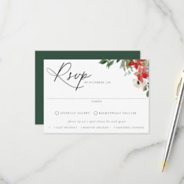 Botanische Chic-Meal-Wahl Winterhochzeit RSVP Karte