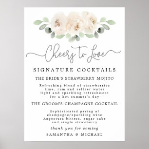 Botanische Cocktails Hochzeit-Bar Poster