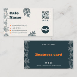 Botanische Coffee Cafe QR-Code Visitenkarte Treuekarte