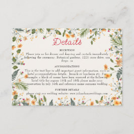 Botanische Daffodils Daisy Peony Blume Hochzeit Begleitkarte