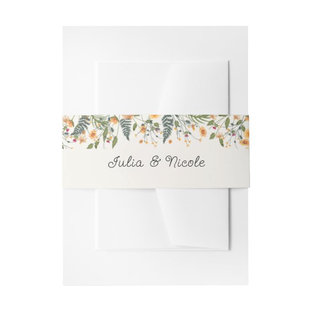 Botanische Daffodils Daisy Peony Blume Hochzeit Einladungsbanderole (Vorderseite Beispiel)