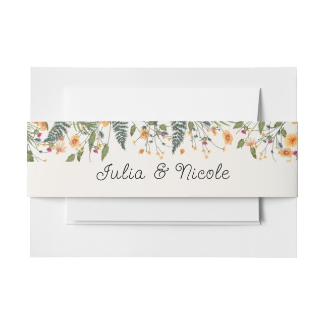 Botanische Daffodils Daisy Peony Blume Hochzeit Einladungsbanderole (Vorderseite Beispiel)
