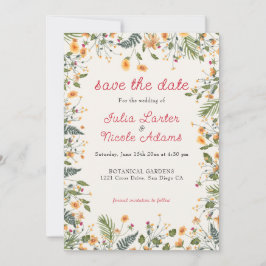 Botanische Daffodils Daisy Peony Blume Hochzeit Save The Date