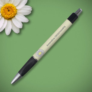 Botanische Daisy-Blume gelb Kugelschreiber
