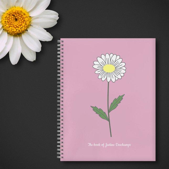 Botanische Daisy Blume Pink-Notebook Notizbuch (Daisy Flower Pink Notebook)