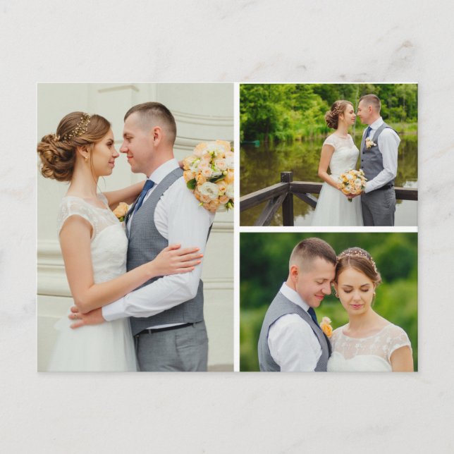 Botanische Daisy Floral Wedding Danke Postcard Ankündigungspostkarte (Vorderseite)