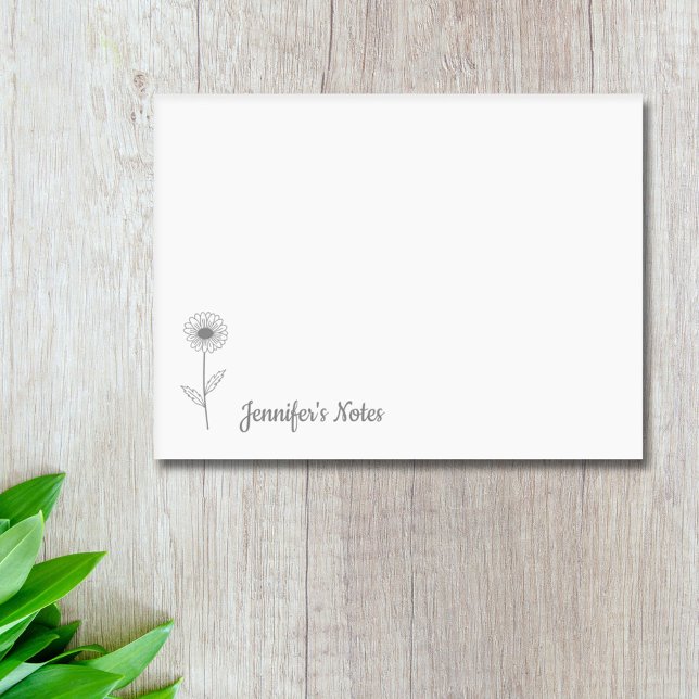 Botanische Daisy Line Blume Post-it Klebezettel (Botanical Daisy Line Art Flower Post-it Notes)