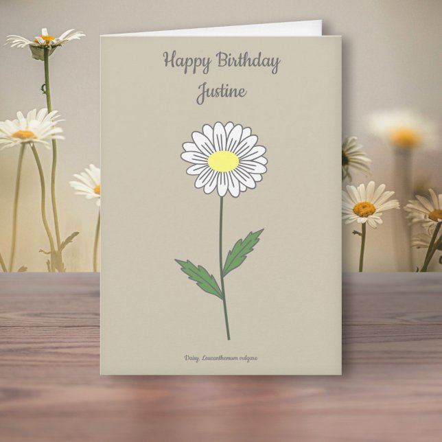Botanische Daisy Pastel Blume Geburtstagskarte Karte (Botanical Daisy Flower Birthday Card)