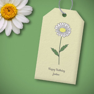 Botanische Daisy Pastel Blume Gelb Geschenkanhänger