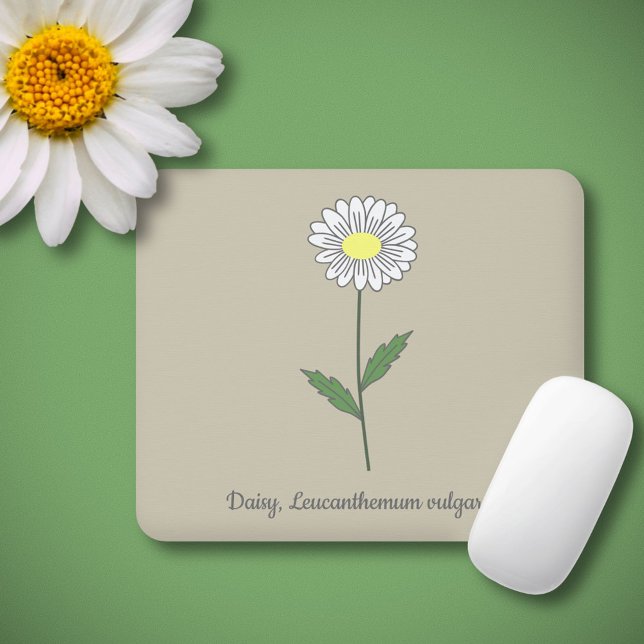 Botanische Daisy Pastel Blume Mousepad (Botanical Daisy Flower Mouse Pad)