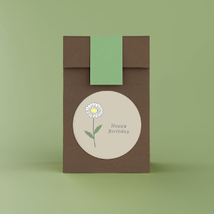 Botanische Daisy Pastel-Blume Runder Aufkleber