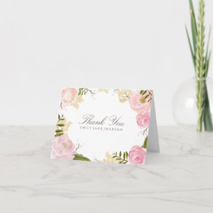 Botanische Dankeschön-Karte mit Blumenmotiv Dankeskarte