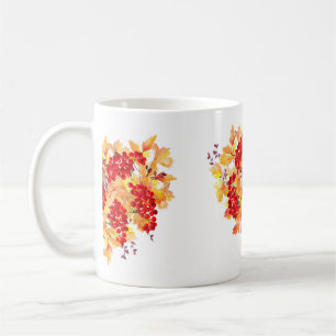 Botanische Darstellung der Wasserfarbe. Herzform Kaffeetasse