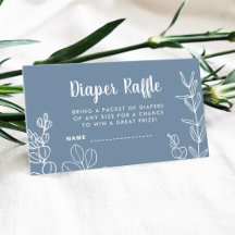 Botanische Dusty Blue Diaper Umschließkarte