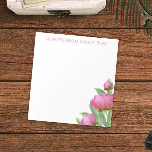 Botanische, einfache rosafarbene Peonies Elegante Notizblock