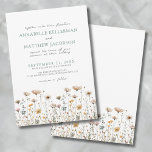 Botanische Einfache Wildblume Einladung<br><div class="desc">Wildblume Boho Wedding Invitation ... Dieses schlichte und minimalistische Design ist perfekt für Frühjahrsfeiern bis zum Herbst geeignet und zeichnet sich durch eine zarte Mischung aus gedämpften Wildblumen am unteren Ende aus. Weiche Blüten wie Mohnblüten und Gänsebläschen in den Farben staubblau, rot, rosa, gelb, orange, lavender und mehr schaffen eine...</div>