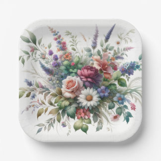 Botanische Elegance Blumenpapierplatte Pappteller