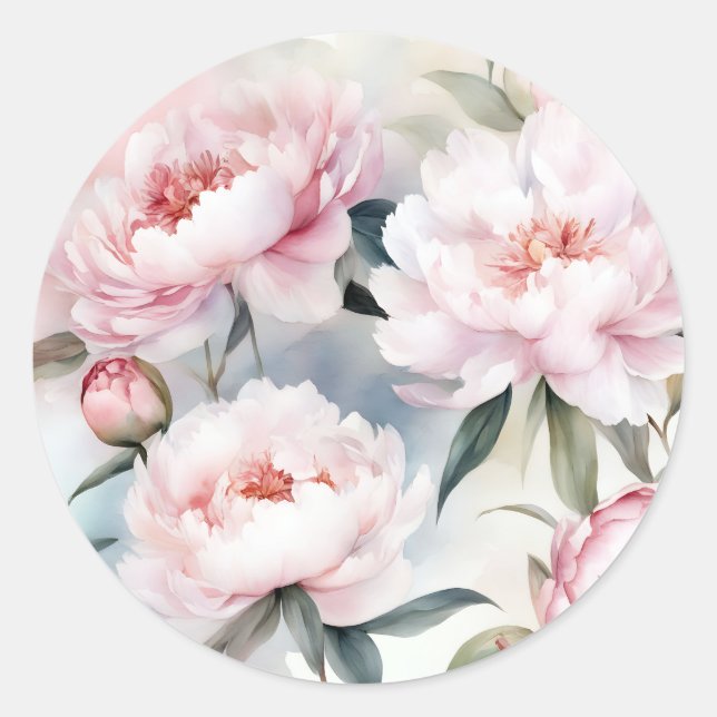 Botanische Elegance Rosa Zitronen Runder Aufkleber (Vorderseite)