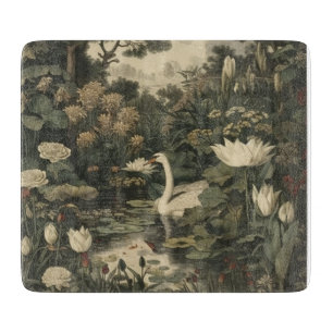 Botanische Elegance - Schwan im Wald Schneidebrett