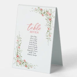 Botanische Elegant Rosen Rosen Skript Hochzeit Tischaufsteller