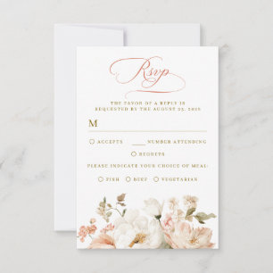 Botanische elegante Blumen Hochzeits-RSVP-Karten RSVP Karte