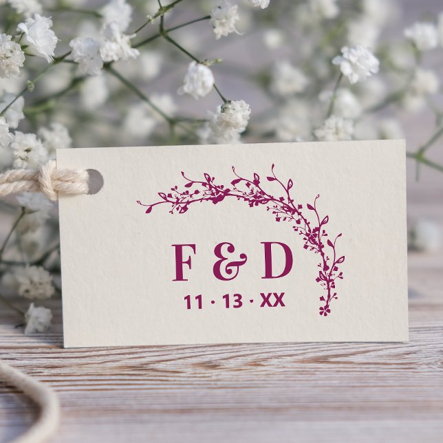 Botanische Elegante Grödner Initialen Hochzeit Gummistempel (Von Creator hochgeladen)