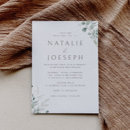 Botanische Elegante Grüne Moderne Hochzeit Einladung