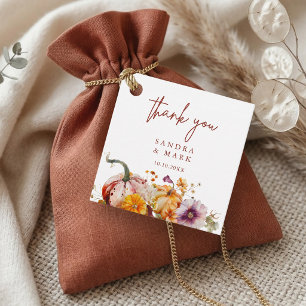 Botanische elegante Kürbisse Hochzeit Danke Geschenkanhänger