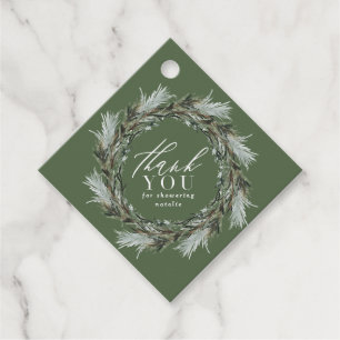 Botanische elegante moderne Babydusche Vielen Dank Geschenkanhänger