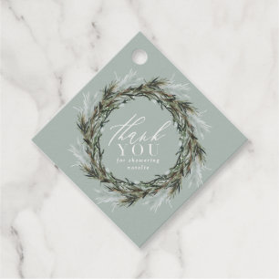 Botanische elegante moderne Babydusche Vielen Dank Geschenkanhänger