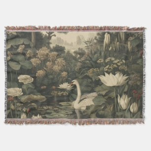 Botanische Eleganz – Schwan im Wald Decke