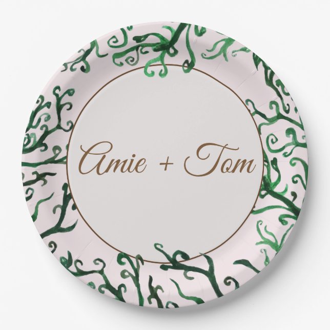 Botanische Elemente, Teller für das Hochzeitsschre (Vorderseite)