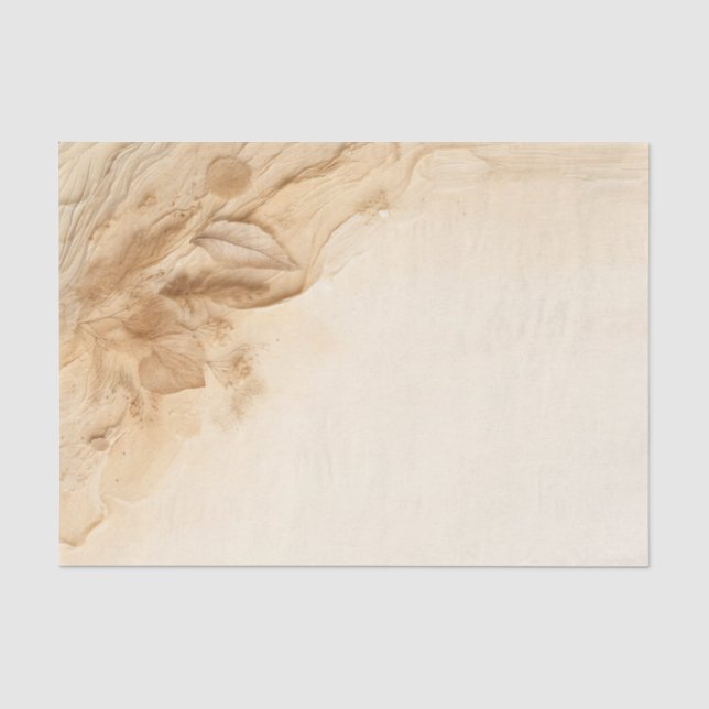 Botanische Elfenbein-Bohemische texturierte Hochze Seidenpapier (Vorderseite)