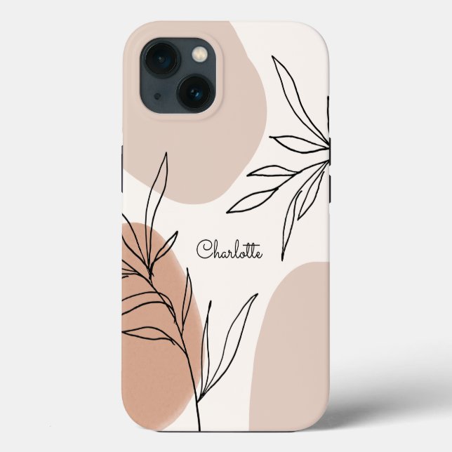 Botanische Erdtone mit Namen Case-Mate iPhone Hülle (Rückseite)