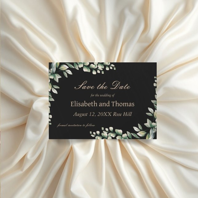 Botanische Eukalyptus-Blätter Save the Date Karte (Von Creator hochgeladen)