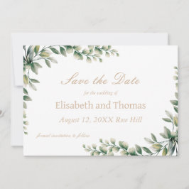 Botanische Eukalyptus-Blätter Save the Date Karte