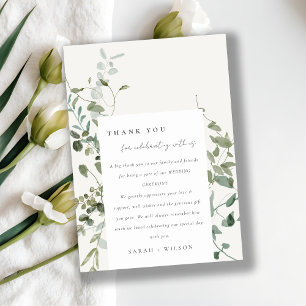 Botanische Eukalyptus-Hochzeit Dankeskarte