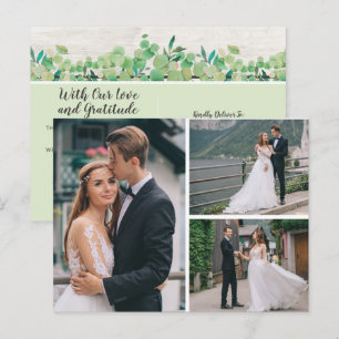 Botanische Eukalyptus-Hochzeit Vielen Dank für Ihr Ankündigungspostkarte