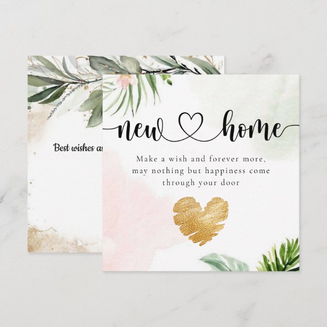 Botanische Eukalyptus Neue Zuhause Housewarming-Ka Dankeskarte (Vorne/Hinten)