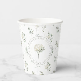 Botanische Eukalyptus-rustikale Hochzeitspapierbec Pappbecher