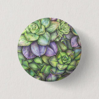 Botanische farbenfrohe Illustrations-Schaltfläche Button